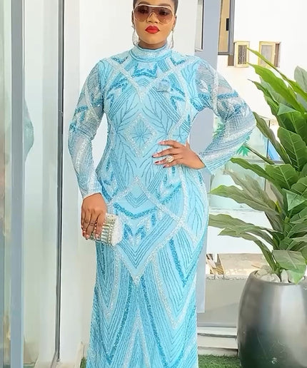 Beaded Embellished Maxi Gown | Birthday Party Reception Mother of The Bride Wedding Guest