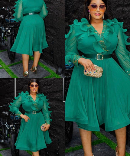 Ruffle Embellished Wedding Guest Midi Dress | Cocktail Party Graduation Anniversary Reception Birthday Celebration