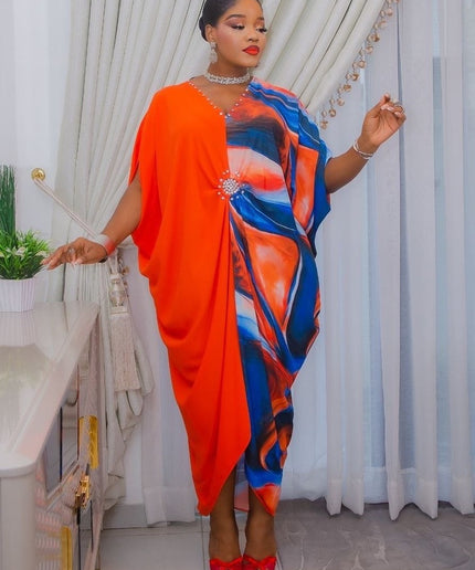 Black Embellished Asymmetric Kaftan Dress African Party Attire Wedding Guest Outfit Mother of The Bride Cocktail Birthday