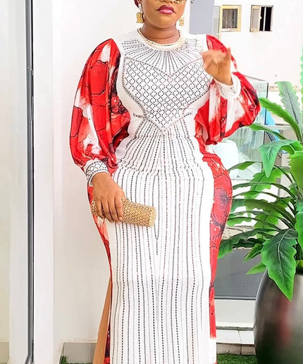White Rhinestone Wedding Guest Maxi Dress | Cocktail Anniversary Reception Gala Dinner Birthday Party Dinner