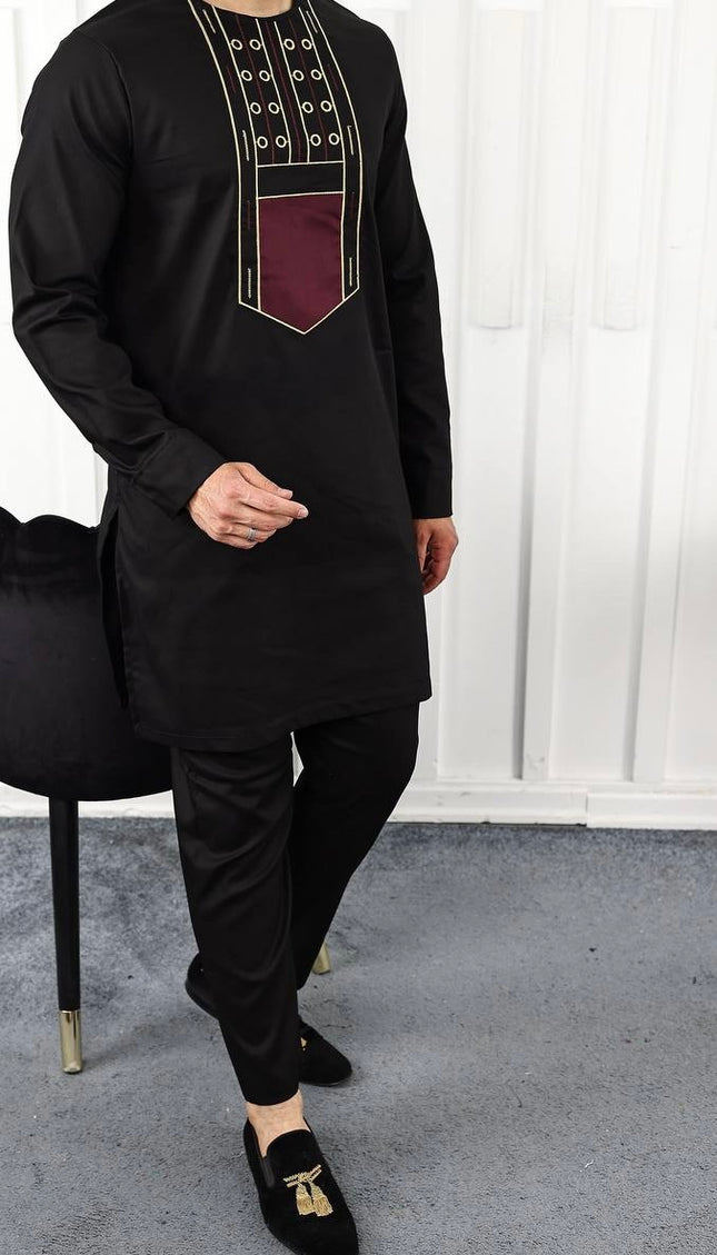 African Men's Shirt Pants Embroidery Cotton Groom Groomsmen Guest Wedding Party