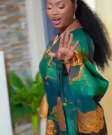 African Bubu Dress Metallic Brocade - Nigerian Wedding Guest Attire Mother of The Bride Outfit Cocktail Reception Birthday Party Photoshoot Celebrant