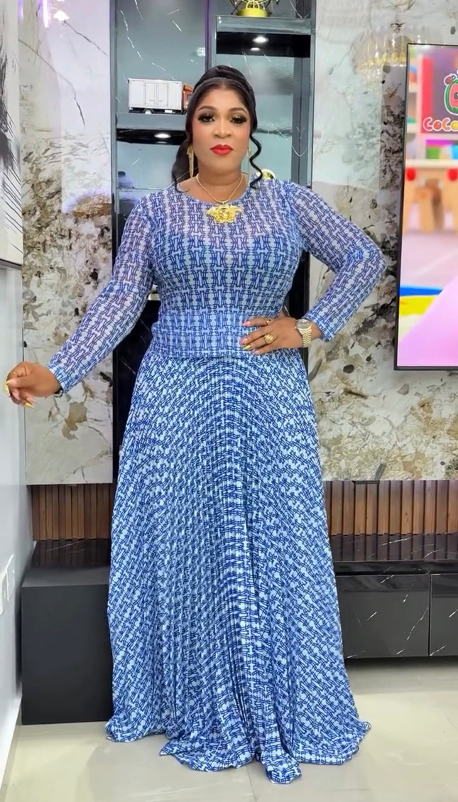 Classy Top & Pleated A-Line Skirt, Matching 2-Piece Set for Wedding Guest Outfit Birthday Party Dinner Ladies Night Concert - Plus Size Fashion