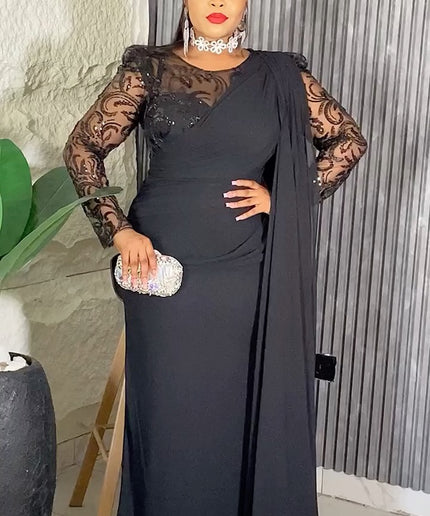 Sequin Shoulder Drape Maxi Dress | Bridesmaids Wedding Guest Birthday Party Mother of The Bride