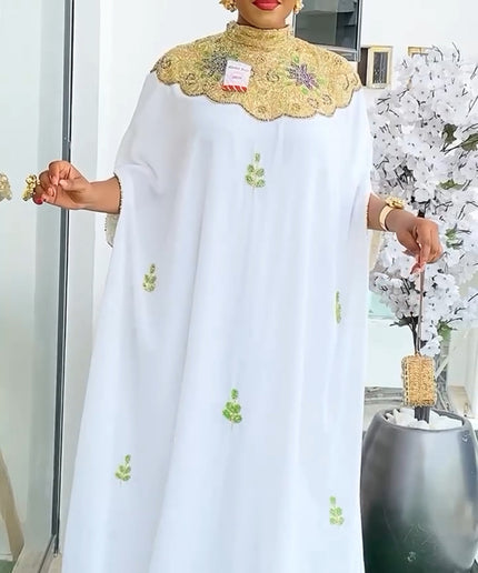 White Embellished Tassel Kaftan Gown for Wedding Guest Dress Mother of The Bride Birthday Party Engagement Ceremony Cocktail Reception