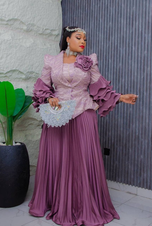 Dramatic Sleeve Top and Skirt | Birthday Photoshoot Mother of The Bride Graduation Celebration Wedding Guest