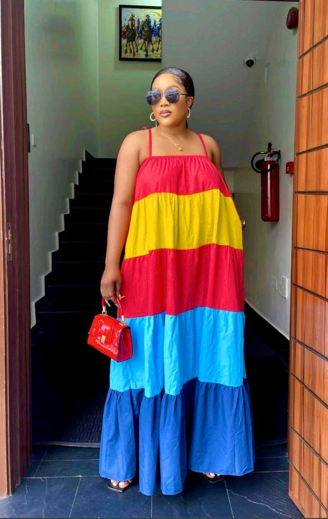 Colorful Spaghetti Strap Cotton Summer Party Maxi Dress: Wedding Birthday Dinner Casual Photoshoot Cocktail Ladies Night Outfit