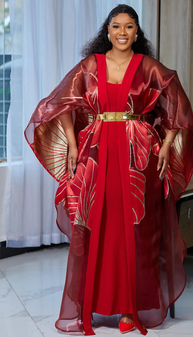 African Kaftan 2-Piece Brocade Bubu Dress Set - Wedding Guest Dress Mother of The Bride Evening Party Wear