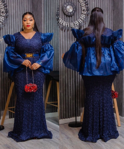 Statement Sleeve Wedding Guest Maxi Dress Mother of The Bride Mermaid Gown Plus Size Birthday Photoshoot Cocktail