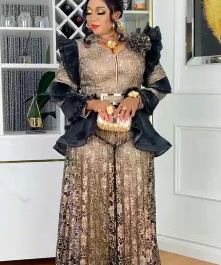 Classy Metallic Sequin Wide Leg Jumpsuit | Women's Fashion Birthday Party Wedding Guest