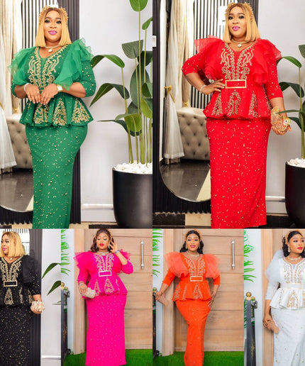 Beaded Peplum Maxi Dress | Mother of The Bride Plus Size Wedding Guest
