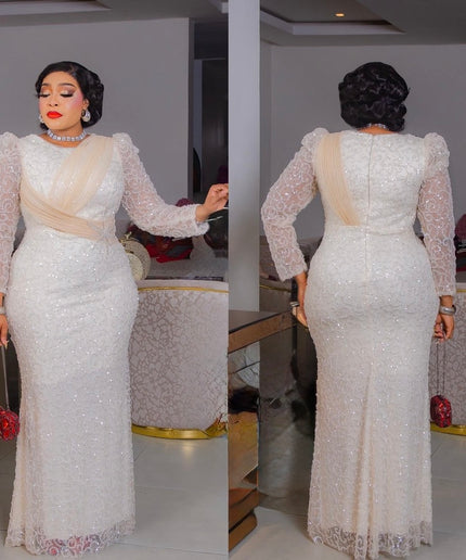 Elegant Sequin Structured Mermaid Dress, Black Tie Attire Formal Wedding Guest Gown, Mother of The Bride Outfit Birthday Party Cocktail Gala Anniversary