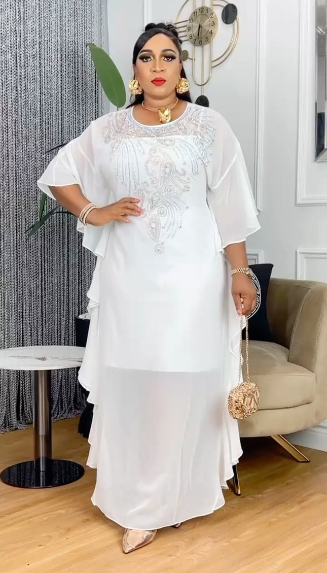 Embellished Maxi Kaftan Dress | Wedding Guest Party Birthday Mother of The Bride Graduation Photoshoot