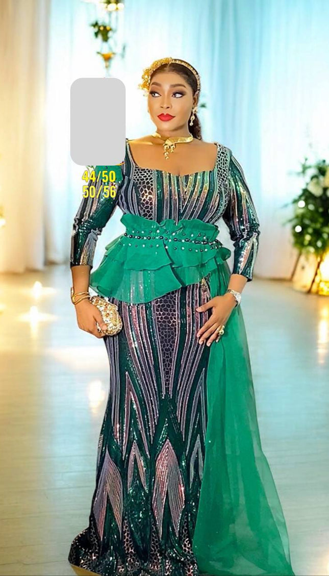 Sequin Side Draped Maxi Dress | Bridal Wedding Guest Mother of The Bride Gala
