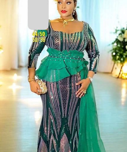 Sequin Side Draped Maxi Dress | Bridal Wedding Guest Mother of The Bride Gala