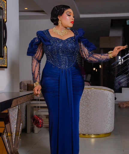 Red Beaded Ruffle Sleeve Ruched Draped Evening Dress: Mother of The Bride Wedding Guest Cocktail Party