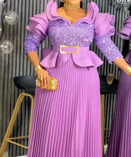 Sequin Embellished A-Line Gown, Mother of the Bride Dress Wedding Guest Cocktail Birthday Dinner Reception