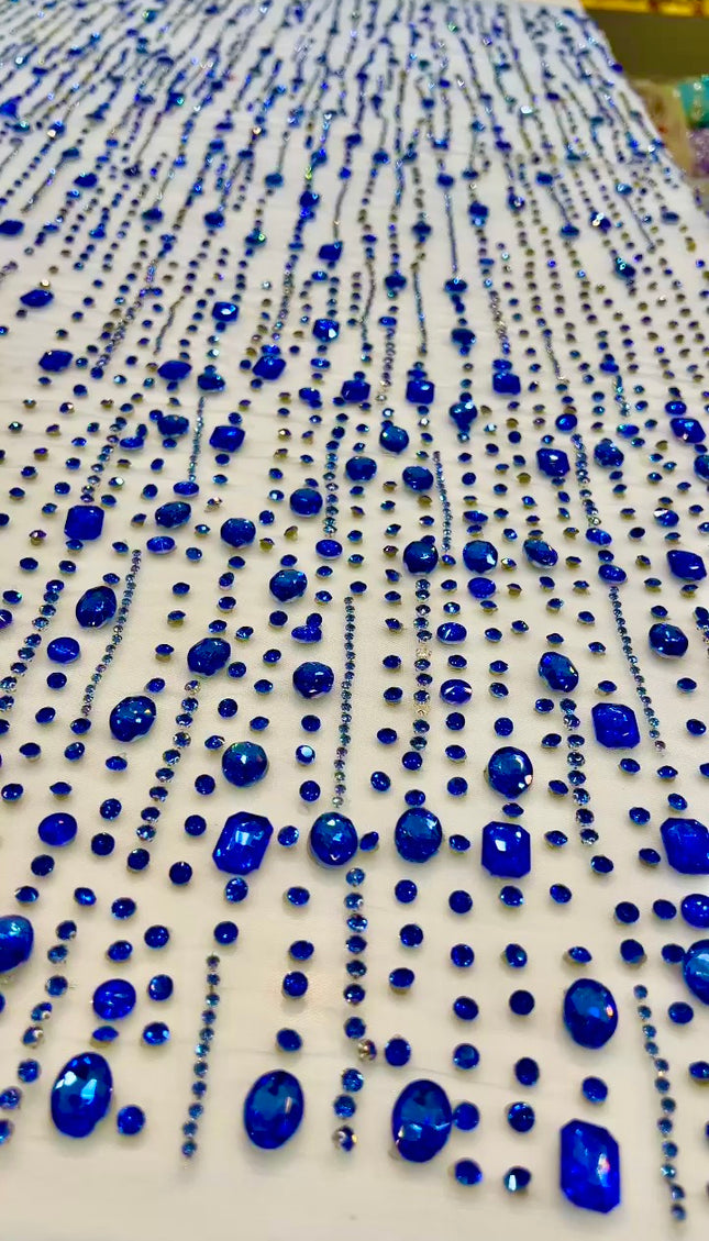 Swarovski Crystal Hand-Beaded Fabric Dressmaking | Wedding Evening Gown Birthday Pageant Prom Dress
