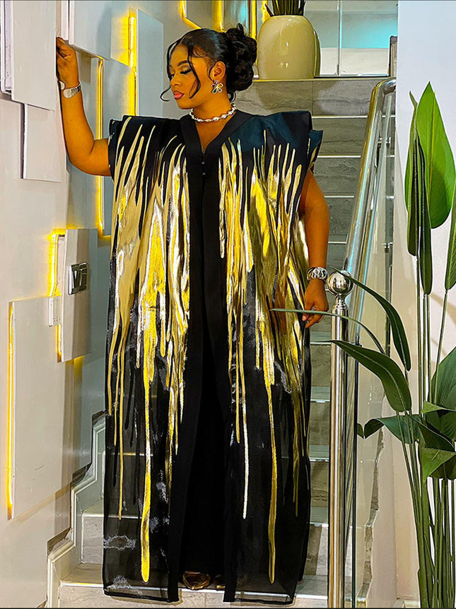 Classy Red Kaftan Dress 2-Piece Set, Mikado Metallic Brocade Bubu African Wedding Guest Attire Engagement Ceremony Birthday Party Dinner Celebrant Photos Plus Size