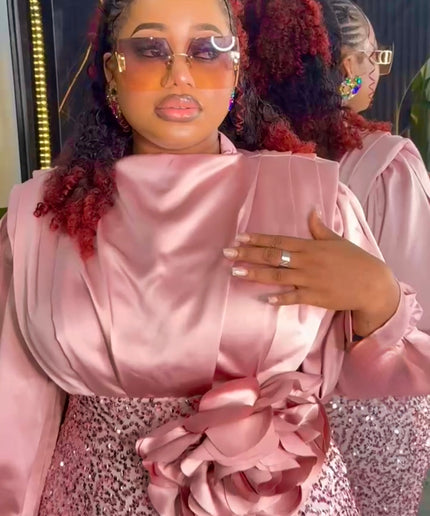 Purple Sequin Wedding Guest Dress Slit Sleeve, Plus Size Evening Wear Mother of The Bride, Cocktail Anniversary Party Birthday