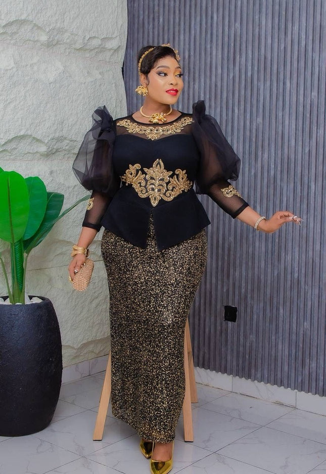 Ruffle Sleeve Embellished Women's Maxi Dress | Party Birthday Photoshoot Wedding Guest