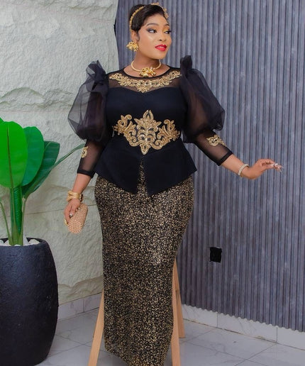 Ruffle Sleeve Embellished Women's Maxi Dress | Party Birthday Photoshoot Wedding Guest