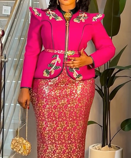 White Embellished Sequin Peplum Maxi Dress - Wedding Guest Mother of The Bride