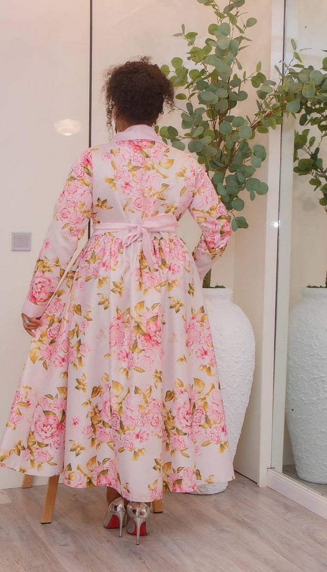 Floral Bow Twirl Skater Dress: Wedding Guest Outfit Cocktail Birthday Party