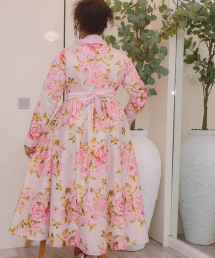 Floral Bow Twirl Skater Dress: Wedding Guest Outfit Cocktail Birthday Party