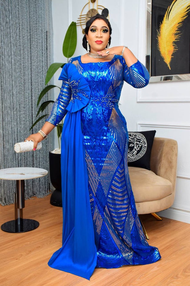 Fabulous Sequin Draped Mermaid Dress | Mother of The Bride Wedding Guest Photoshoot Party Birthday