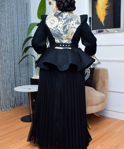 Classy Embellished Peplum Top and Pleated A-Line Skirt | Mother of The Bride Wedding Guest Photoshoot