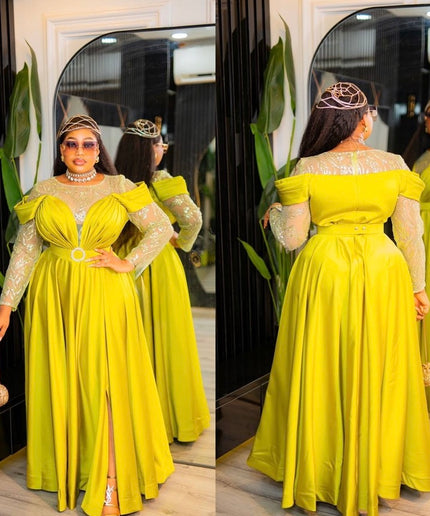 Off The Shoulder Sequin Wedding Guest Dress, Plus Size Mother of The Bride A-Line Gown, Curvy Dresses for Birthday Gala Party Anniversary Graduation