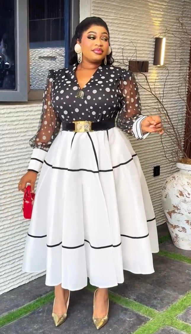 Red Polka Dot Twirl Skater Dress: Wedding Guest Outfit Graduation Birthday Party