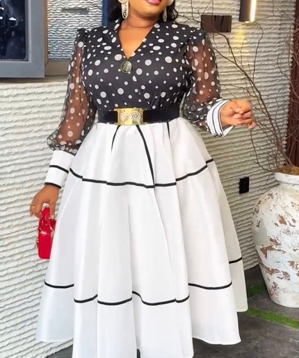 Red Polka Dot Twirl Skater Dress: Wedding Guest Outfit Graduation Birthday Party