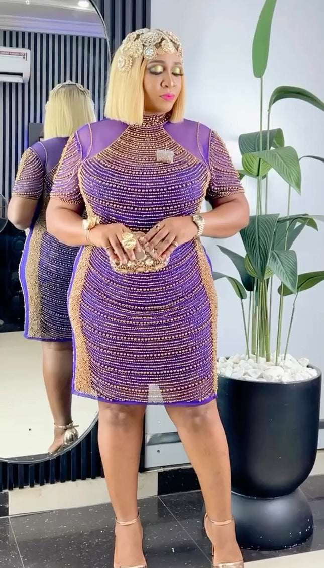 Sparkly Beaded Midi Dress | Wedding Guest Prom Anniversary Birthday Party