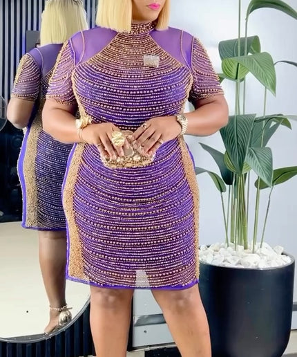 Sparkly Beaded Midi Dress | Wedding Guest Prom Anniversary Birthday Party