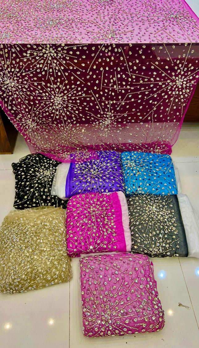 Swarovski Crystal Hand-Beaded Fabric Dressmaking | Wedding Evening Gown Birthday Pageant Prom Dress