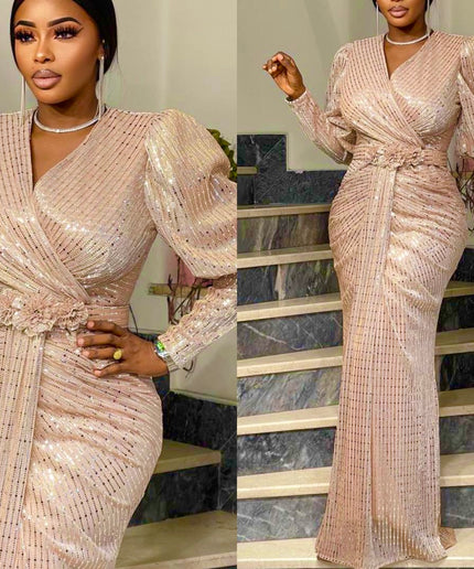 Sparkly Blue Wedding Guest Mermaid Dress, Ruched Maxi Plus Size Mother of The Bride, Celebrant Birthday Party Cocktail
