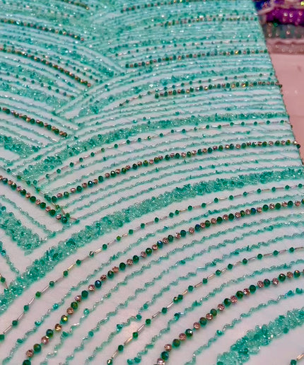 Swarovski Crystal Hand-Beaded Fabric Dressmaking | Wedding Evening Gown Birthday Pageant Prom Dress