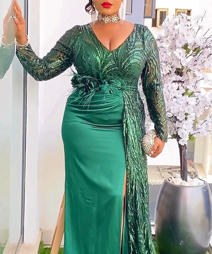 Sequin Embellished Side Drape Dress| Party Guest Wedding Birthday Mother of The Groom Bridal