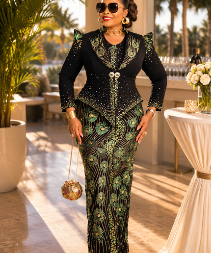 White Embellished Pointed Shoulder Peplum Sequin Dress Wedding Guest Mother of The Bride Celebrant Birthday Party Outift